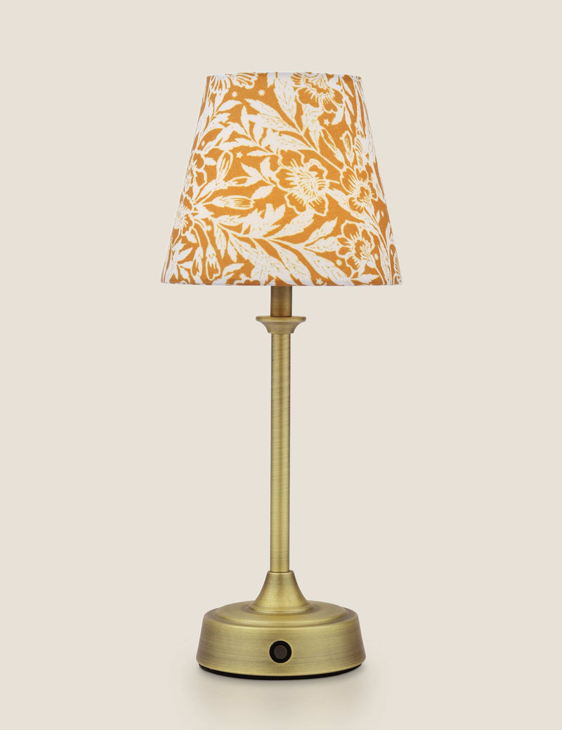 Joules Apsley rechargeable table lamp with floral print, imported from the UK