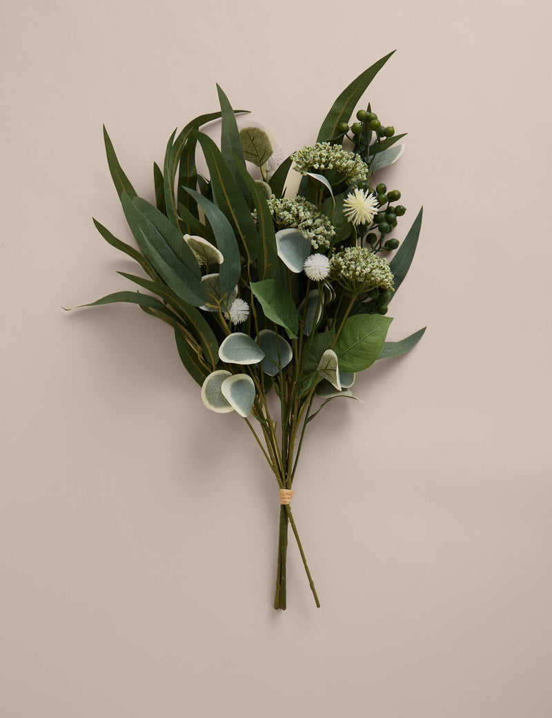 Moss & Sweetpea artificial cow parsley eucalyptus bouquet - British product