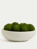 Artificial moss in concrete bowl decorative plant, 20 cm wide - British product