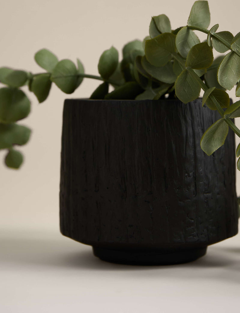 Artificial trailing baby plant in textured ceramic pot 36.8cm height - British product