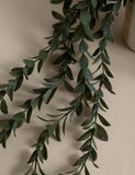 Artificial trailing boxwood in stripe ceramic pot - British product