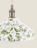 Joules Audley ceramic pendant light with pheasant print (British brand)