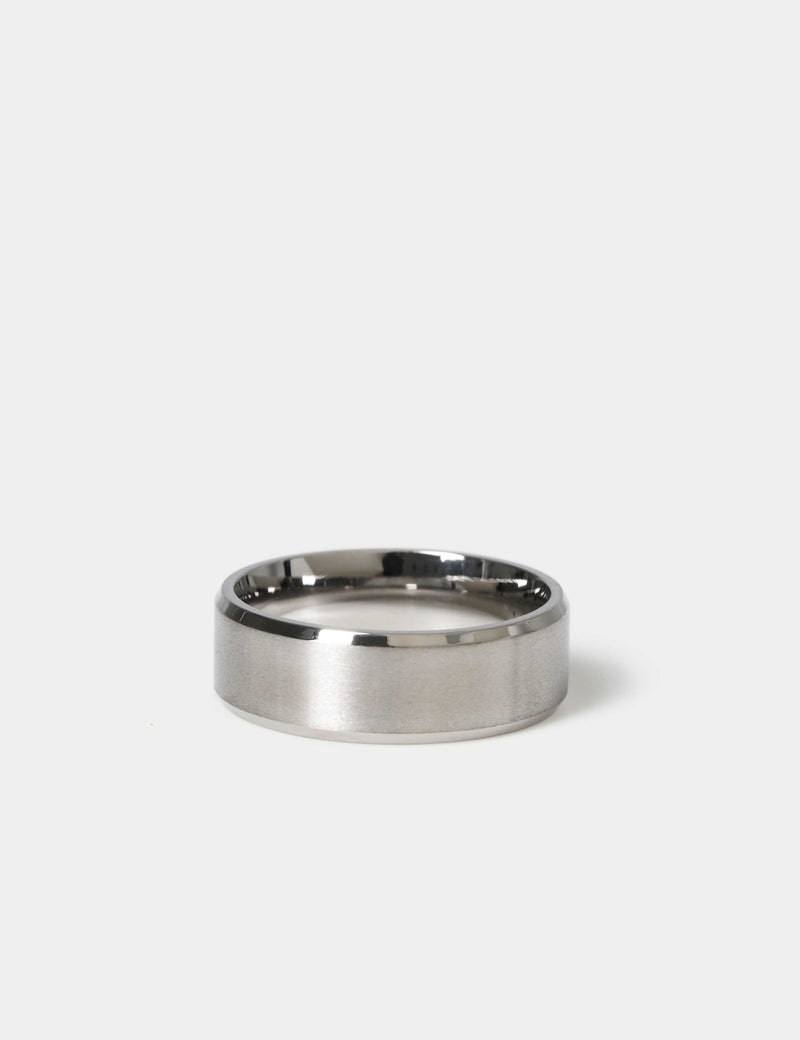 Stainless steel brushed band ring, UK style - British product
