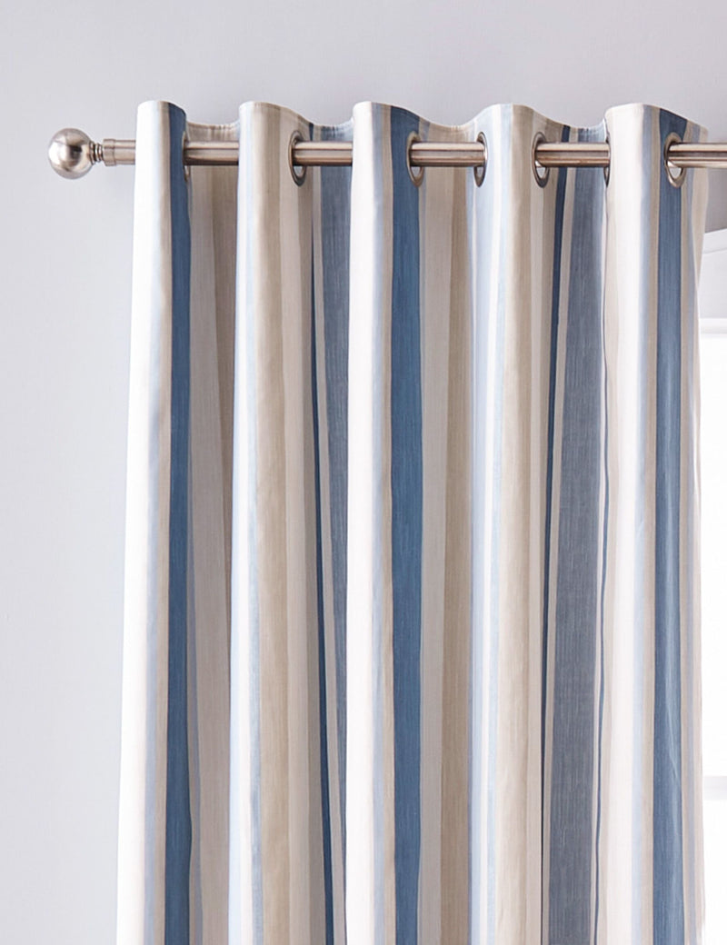 Laura Ashley Awning Stripe eyelet blackout curtains, imported from the UK