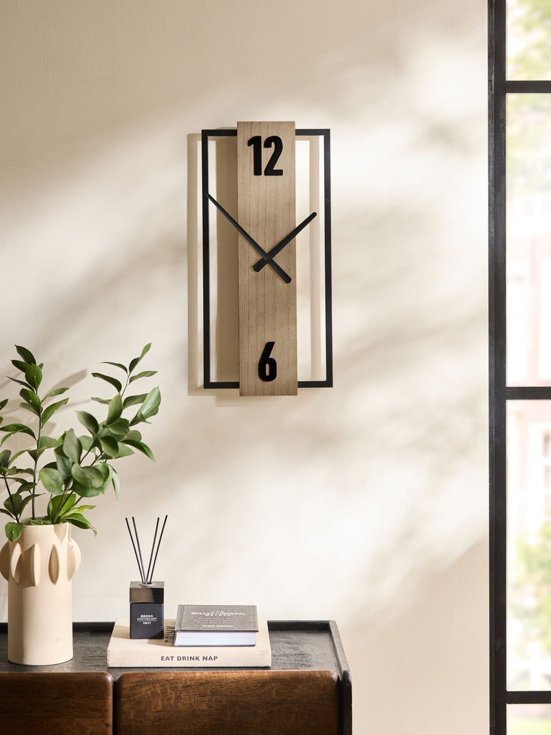 Bronx Natural Slimline Wall Clock 25cm, imported from the UK