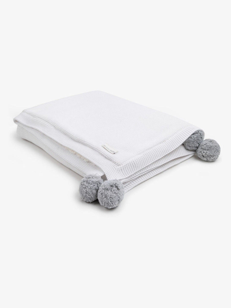 The Little Tailor pink pom pom plush lined baby blanket, UK version