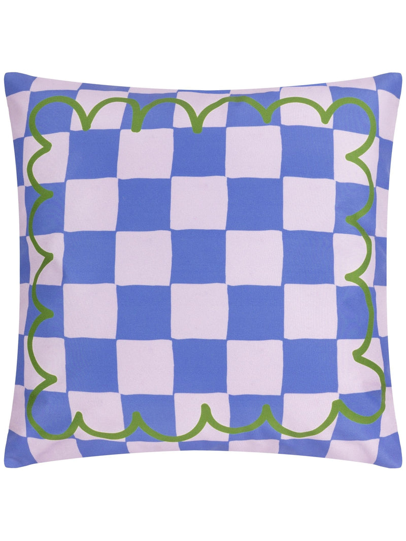 Furn outdoor cushion blue lemons abstract 43cm (British brand)