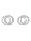 Beaverbrooks double circle cubic zirconia stud earrings 8mm - British product