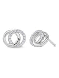 Beaverbrooks double circle cubic zirconia stud earrings 8mm - British product