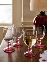 Next Nina Campbell Set of 4 Pink Goblet Wine Glasses- Buy online at McGrocer