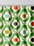 Orla Kiely green multi pear made to measure curtains (British brand)
