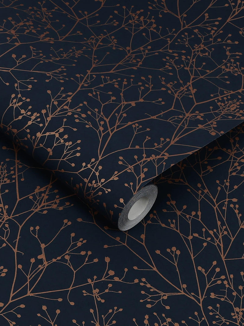 Clarissa Hulse Blue Gypsophila Midnight And Copper paper, UK version