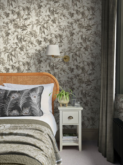 Next Graham & Brown Grey Arcane Garden Wallpaper- Buy online at McGrocer