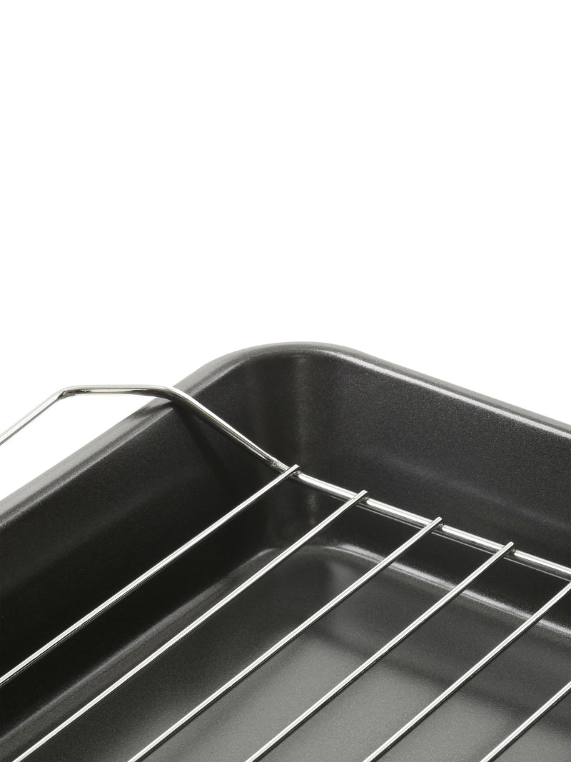 Essentials by Premier black roasting tray set with wire racks - British product
