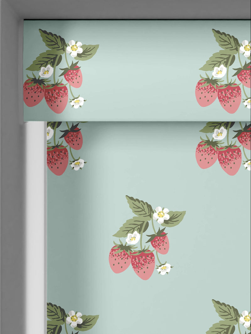 Sophie Allport blue strawberries roller blinds, UK version