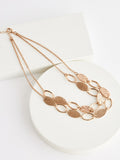 Gold tone cutout double layer necklace, UK version