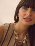 Gold tone cutout double layer necklace, UK version