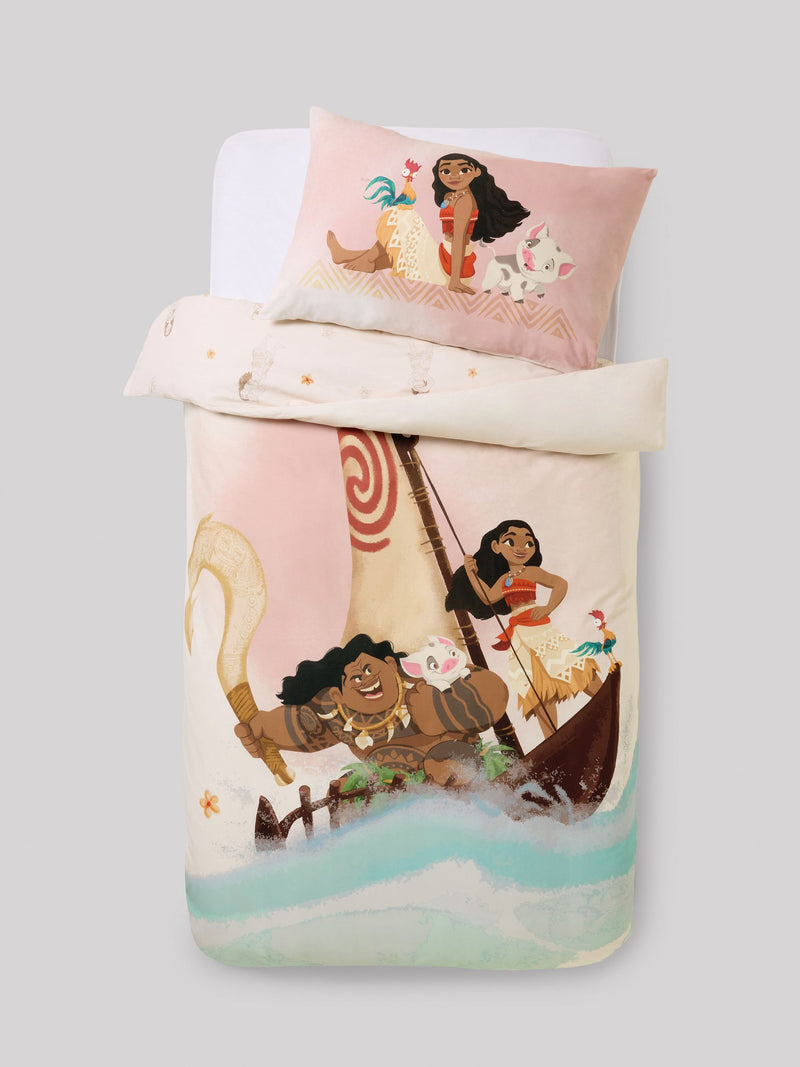 Natural Disney Moana 100% Cotton Duvet Cover and Pillowcase Set