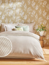 Natural Waffle Duvet Cover and Pillowcase Set