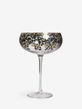 Set of 2 Black Leopard Print Coupe Glasses