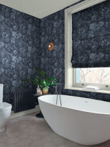 Next Graham & Brown Enzia Navy Wallpaper- Buy online at McGrocer