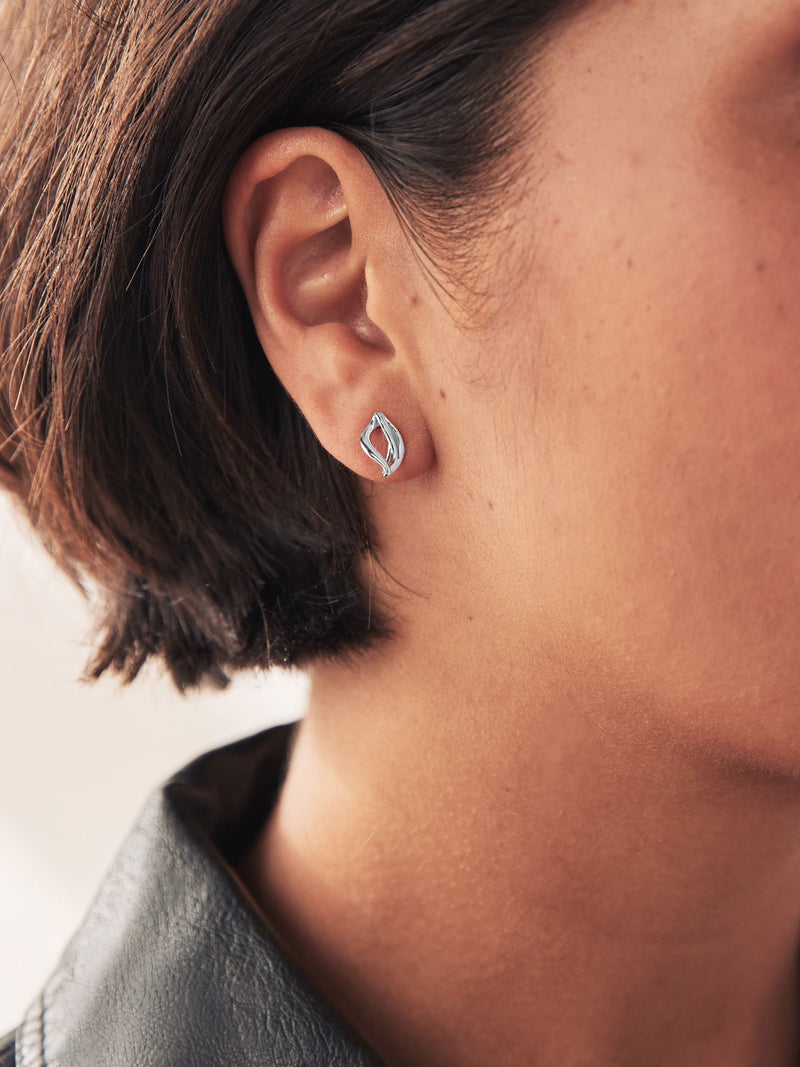 Sterling silver twist stud earrings (British brand)