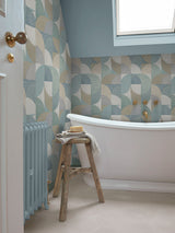 Next Graham & Brown Blue Stitch Craze Calm Wallpaper- Buy online at McGrocer