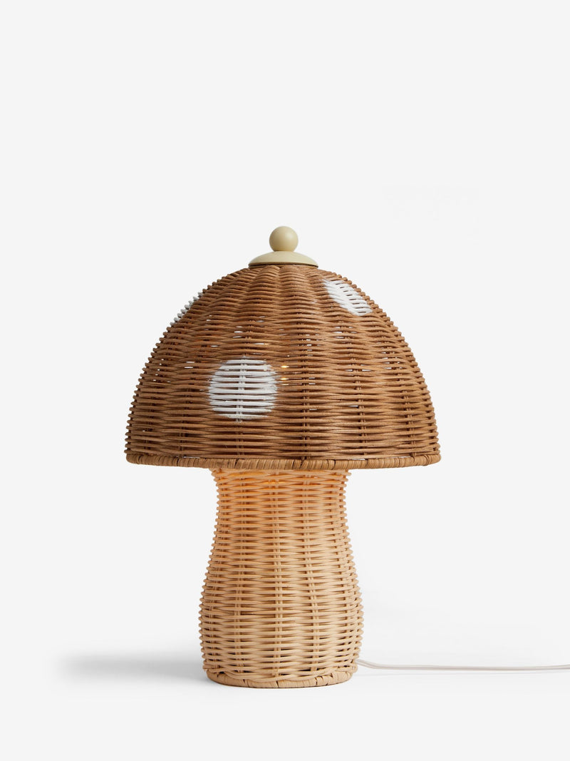 Jojo Maman Bébé natural toadstool table lamp, imported from the UK