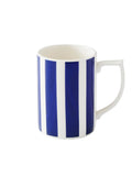 Spode blue Steccato bold stripe mugs set of 4 (British brand)