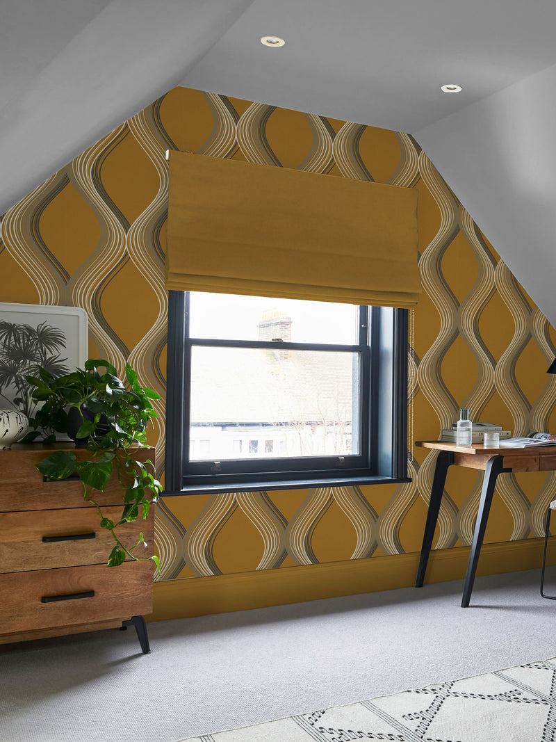 Graham & Brown Euphoria yellow wallpaper (British brand)