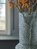 Blue glass vase with texture, 32cm height - British product