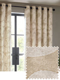 HÖEM Natural Brinn abstract geometric eyelet curtains - British product
