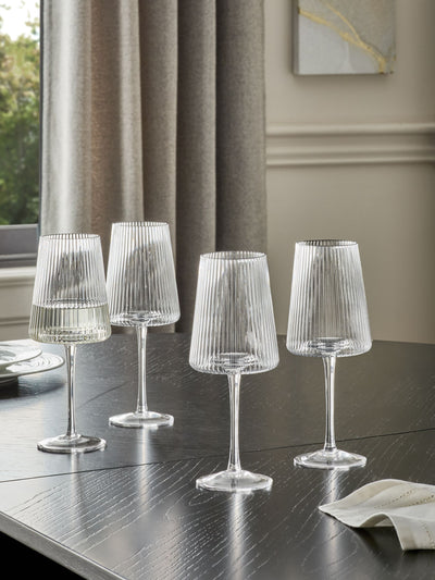 Next Hollis Clear Angular Wine Glasses Set of 4- Buy online at McGrocer