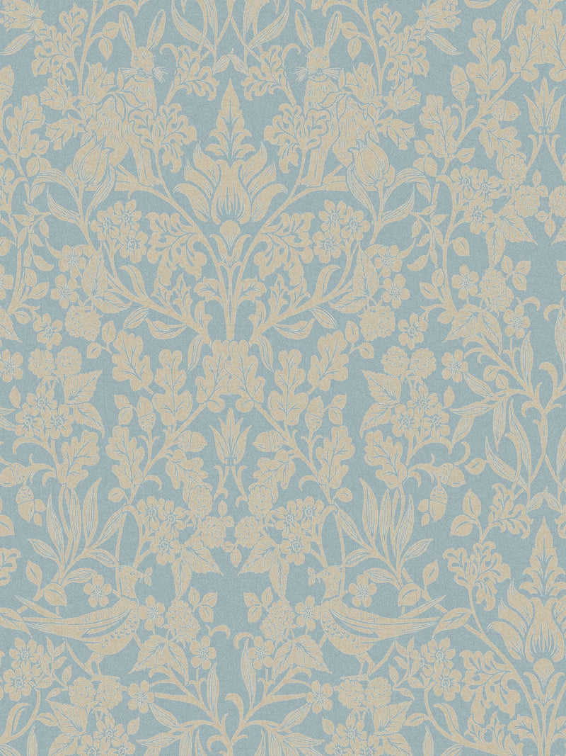 Graham & Brown Blue Hartley Damask wallpaper, imported from the UK