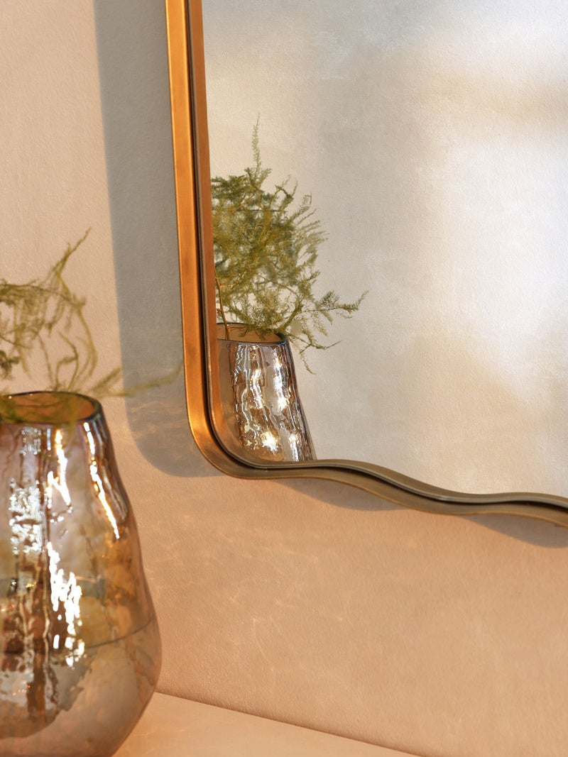 N. Premium gold bathroom wall mirror 60cm x 40cm - British product