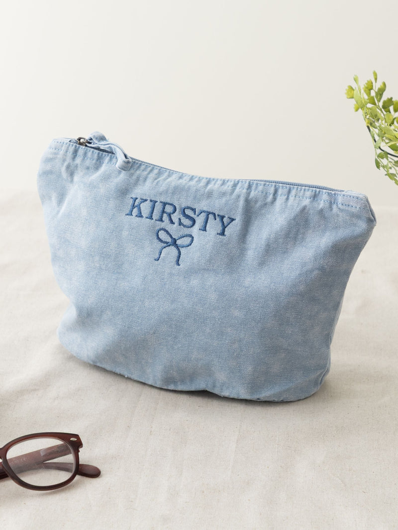 No Ordinary Gift personalised bow design makeup bag - British product
