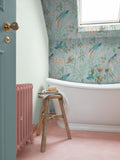 Graham & Brown Blue Clavering Birds wallpaper, imported from the UK