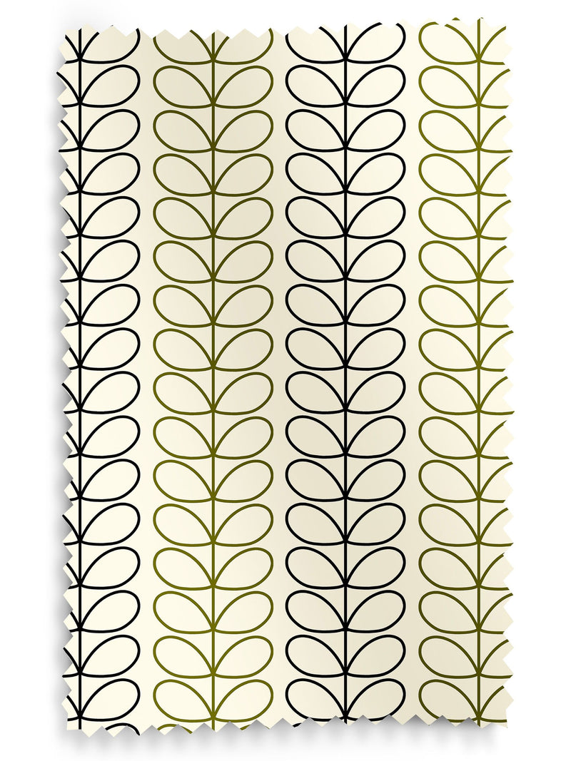 Orla Kiely black and olive green Linear Stem roller blinds, UK version