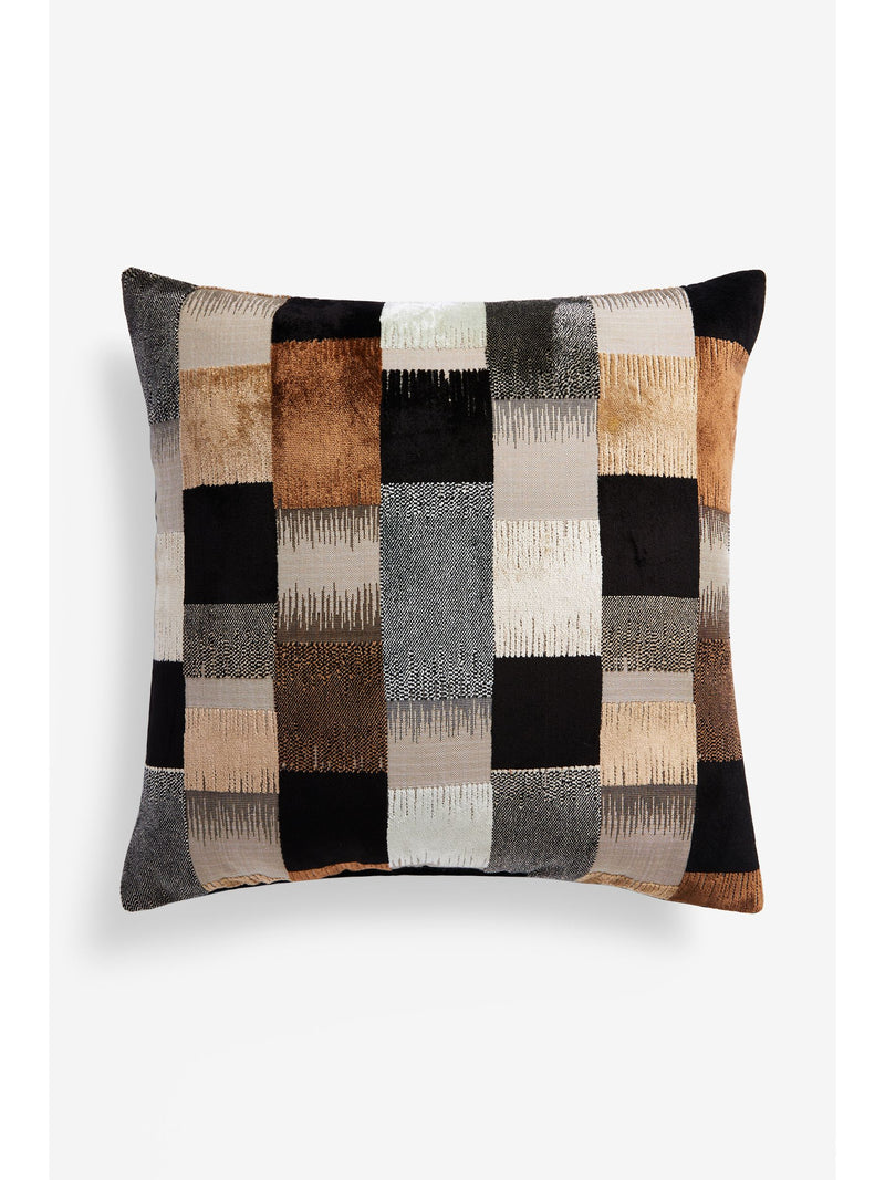 Cut velvet retro cushion black white 59cm - British product