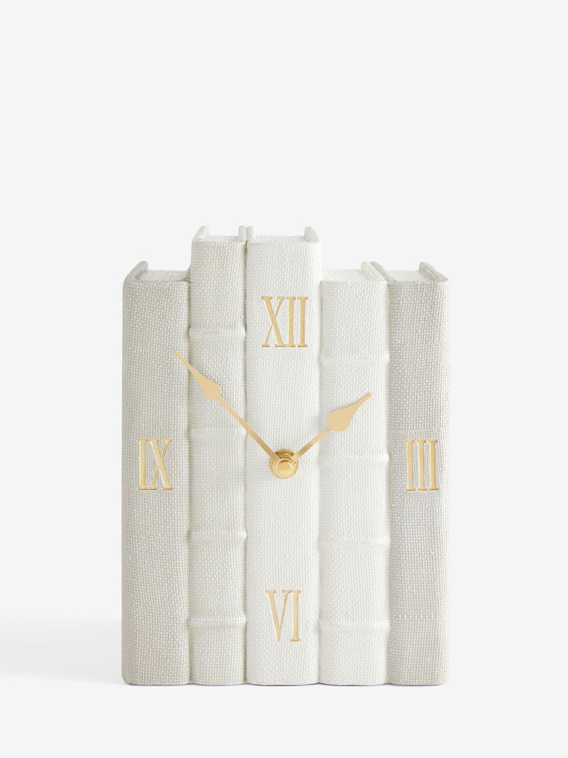 Beige Chic Books Clock realistic resin clock - British product