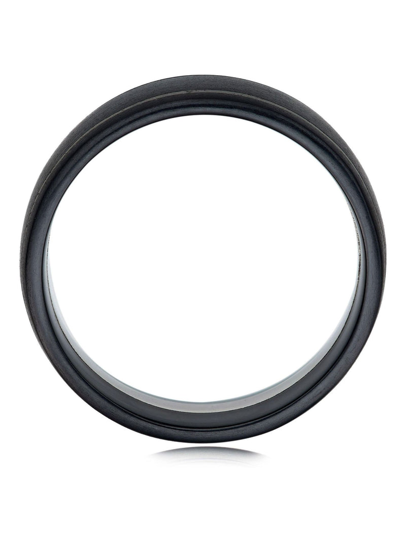 Beaverbrooks Black Platinum and Zirconium Wedding Ring