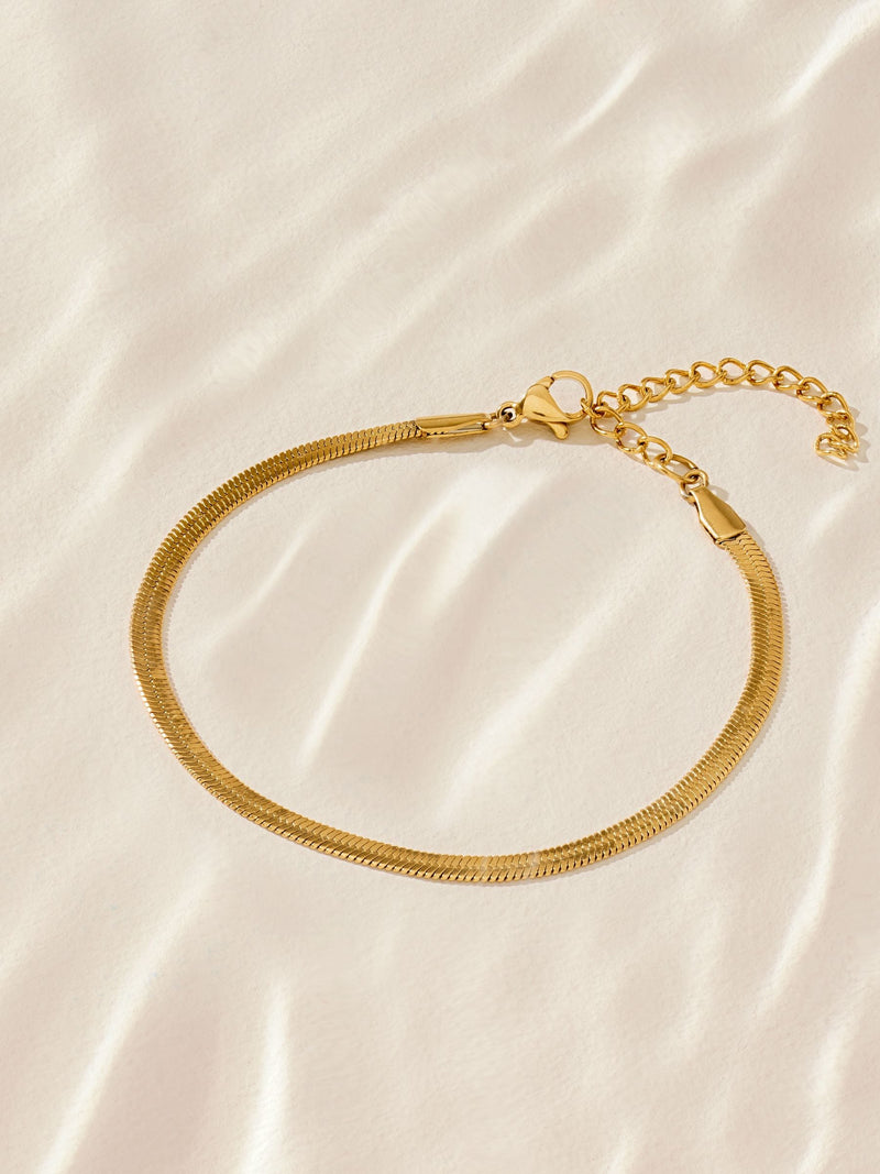 Gold tone waterproof stainless steel snake chain bracelet, UK version