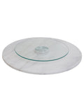 Premier white round marble lazy Susan 35cm, imported from the UK