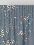 Laura Ashley Dark Seaspray Blue Pussy Willow curtains, UK version