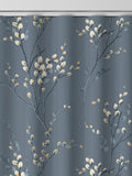 Laura Ashley Dark Seaspray Blue Pussy Willow curtains, UK version
