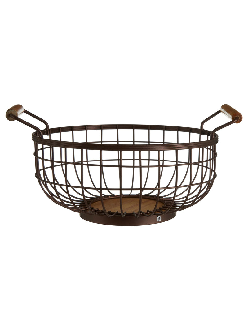 Interiors by Premier bronze vertex powder coated fruit basket 34cm, UK version