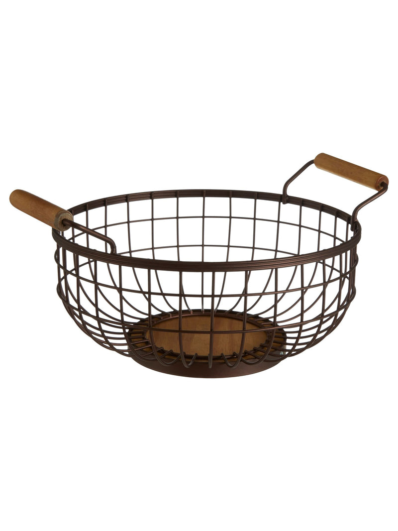 Interiors by Premier bronze vertex powder coated fruit basket 34cm, UK version