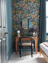 Next Graham & Brown Blue Wallflower Wallpaper Sample- Buy online at McGrocer