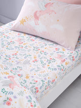 Catherine Lansfield Pink Fairytale Unicorn Fitted Bed Sheet