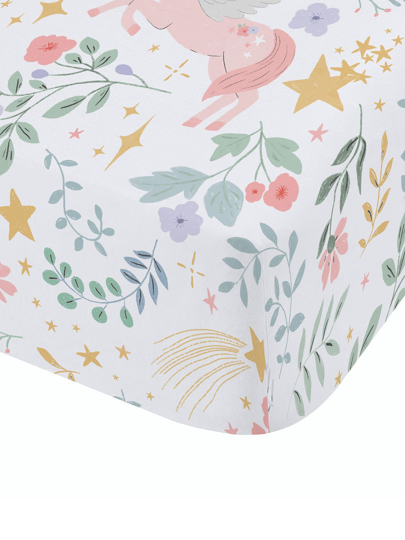 Catherine Lansfield Pink Fairytale Unicorn fitted sheet - British product